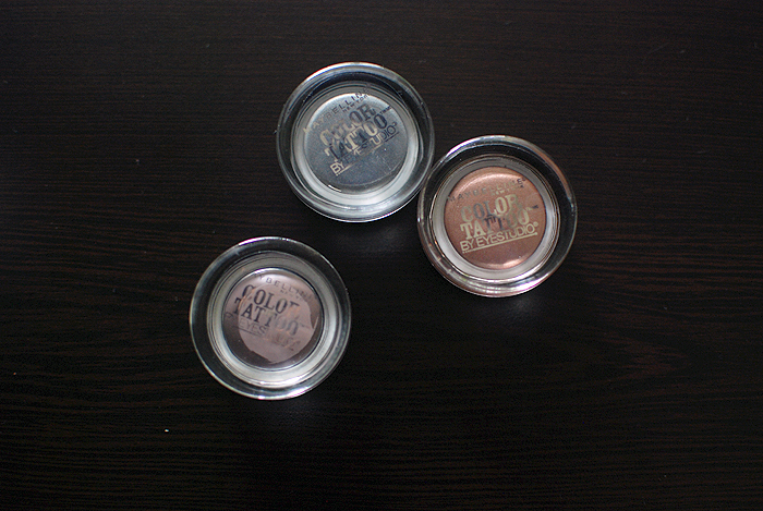 Maybelline Color Tattoos - Audacious Asphalt, Bad to the Bronze, Tough as Taupe