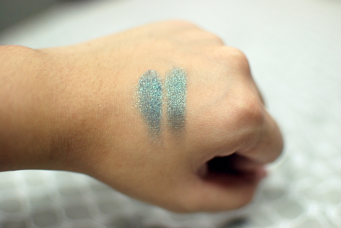 Addiction - Eyeshadow - Deep Forest - Swatch vs BareMinerals Editors Pick