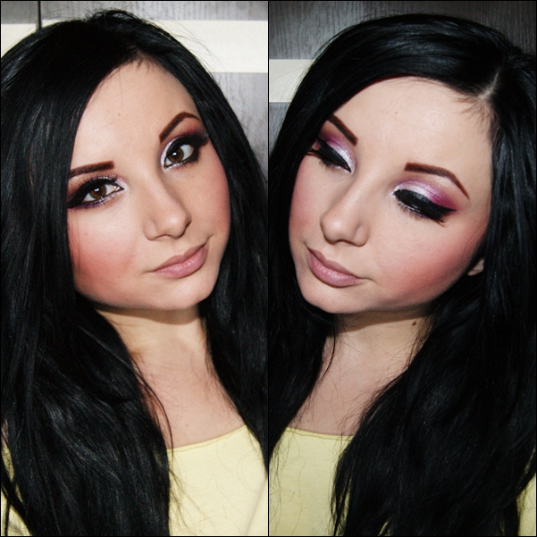 white and pink makeup