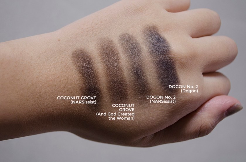 NARSissist Comparisons - Dogon, Coconut Grove - Swatches