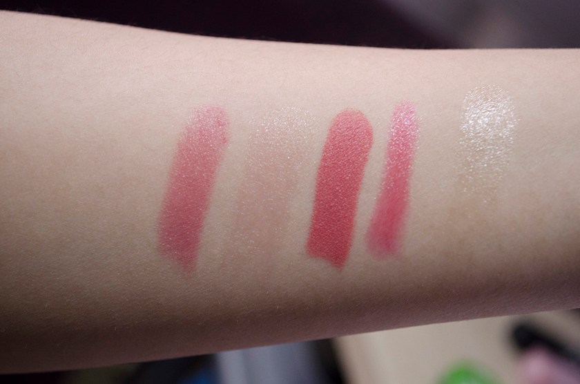 Laala - Lip Stuff - NARS Niagara, Dior Lip Glow, Tarte Bold, MUA Runway, Vaseline Aloe Lip Therapy - Swatches