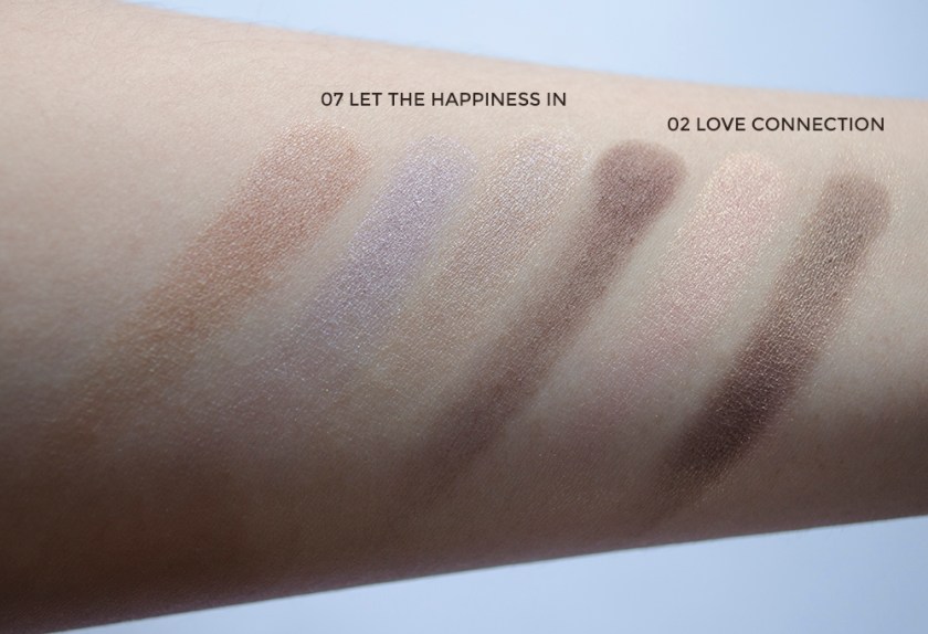 THREE - Eyeshadow Duo - Love Connection, Let the Happiness In - Swatches