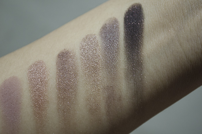 Urban Decay Naked 3 - Swatches - Nooner, Liar, Factory, Mugshot, Darkside, Blackheart