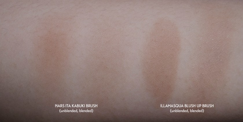 NARS Ita vs Illamasqua Blush Up Brush - Bronzer Swatches w label