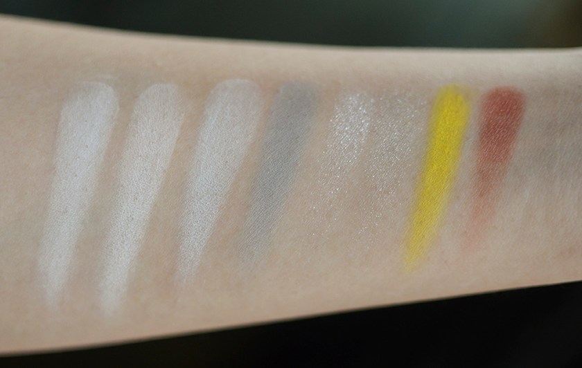 MAKE Colour - Aether Palette - Swatches - Cool White, Cement, Quartz, Alabaster, Sulfur, Deep Flesh