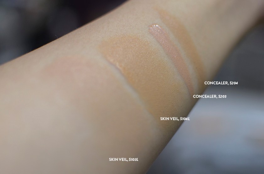 Ellis Faas - Skin Veil S103L S104L, Concealer S203 S204 - Swatches 2