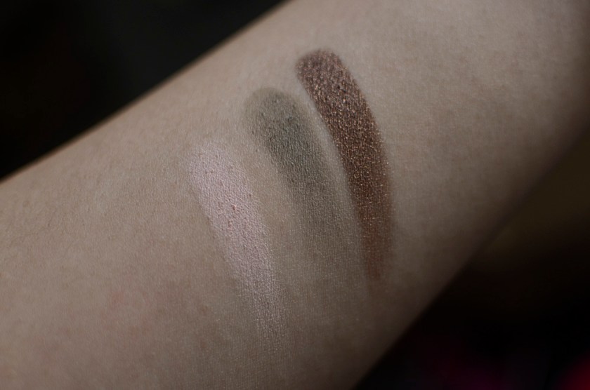 3CE Eyeshadow Swatches - Salmon Pink, Tom Boy, Glamorous