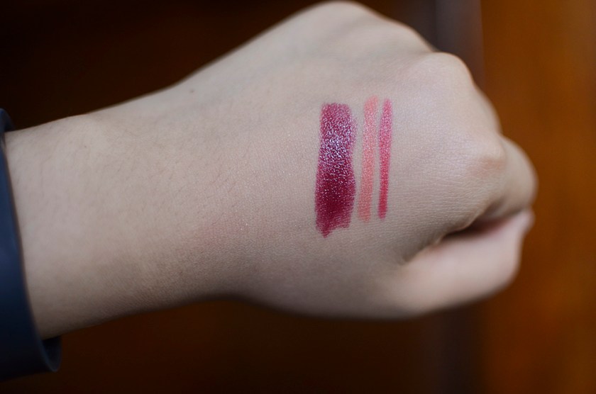 Etude House - Play 101 Pencil in 54 and 55, Dear My Wish Lipstick in RD302 - Swatches
