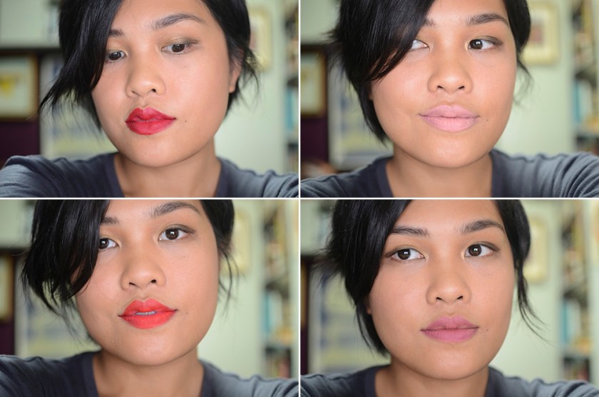 kat von d - studded kiss lipstick swatches - hexagram, countess, agatha, lovecraft