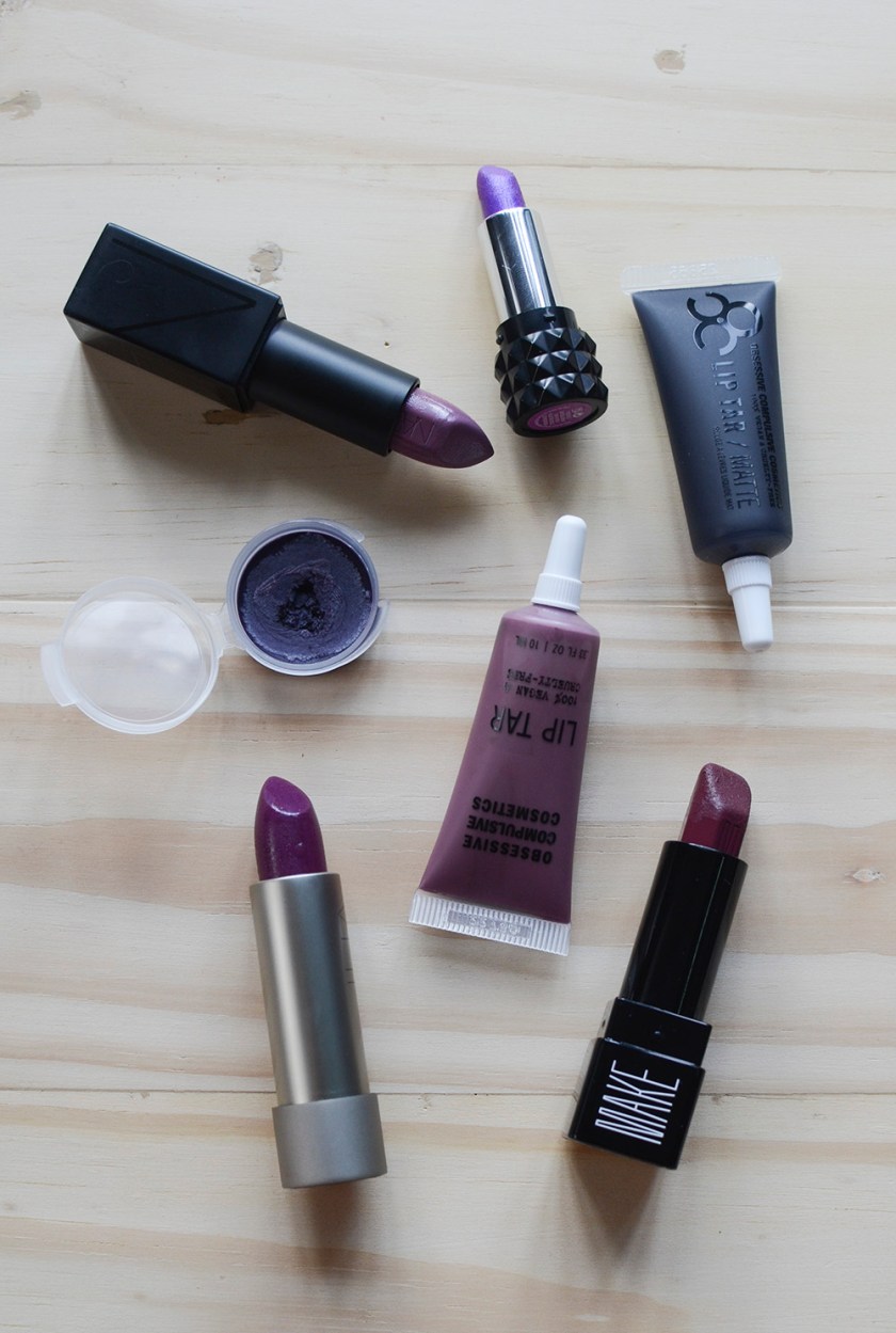 Purples - OCC Lydia, NARS Dominique, Kat Von D Wonderchilde, ILIA Ink Pot, MAKE Jakarta, OCC Pagan, Shiro Sad Keanu