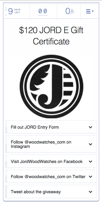 JORD Wood Watches Giveaway