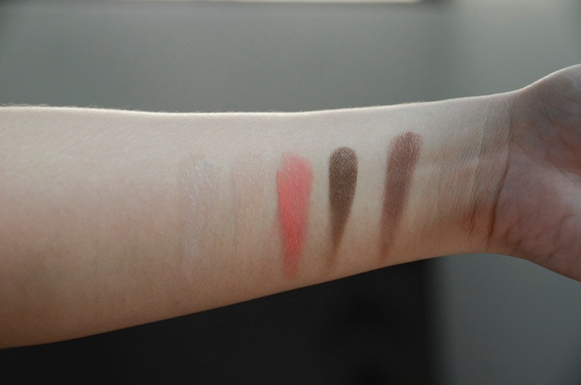 RMS Beauty - Glowing Gift Set Burriti Bronzer - Swatches - Living Luminizer, Uncover Up 22, Smile Lip2Cheek, Seduce Eye Polish, Burriti Bronzer